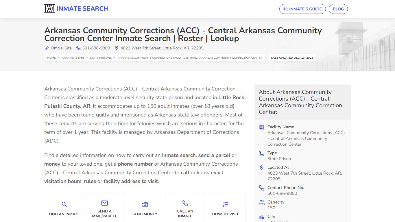 Arkansas Community Corrections (ACC) - Inmate Search