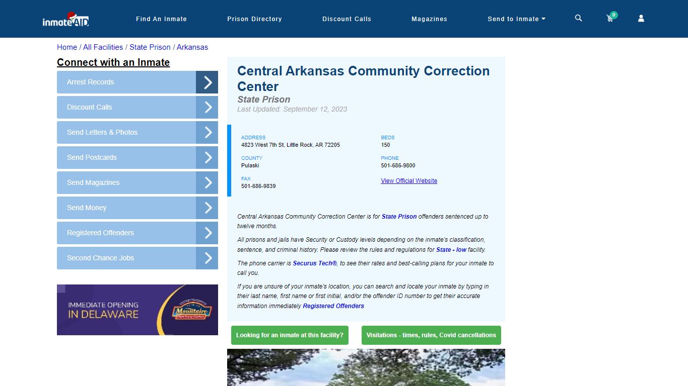 Central Arkansas Community Correction Center & Inmate Search ...